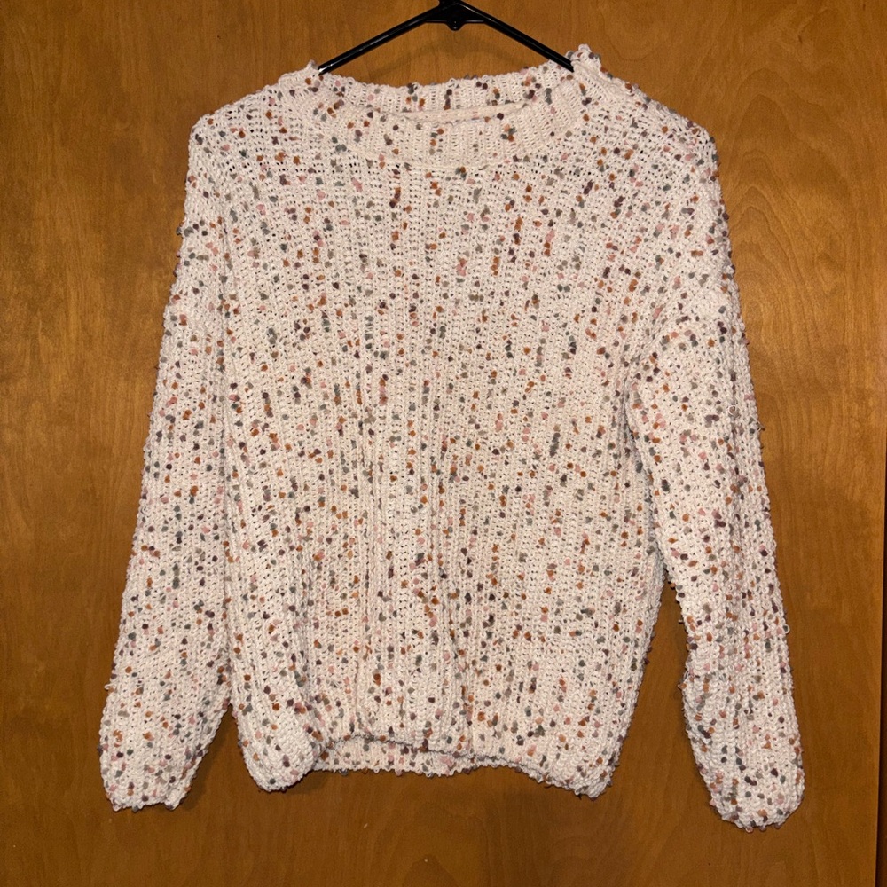 KEREN hart Textured Knit Sweater - Cream and Brown